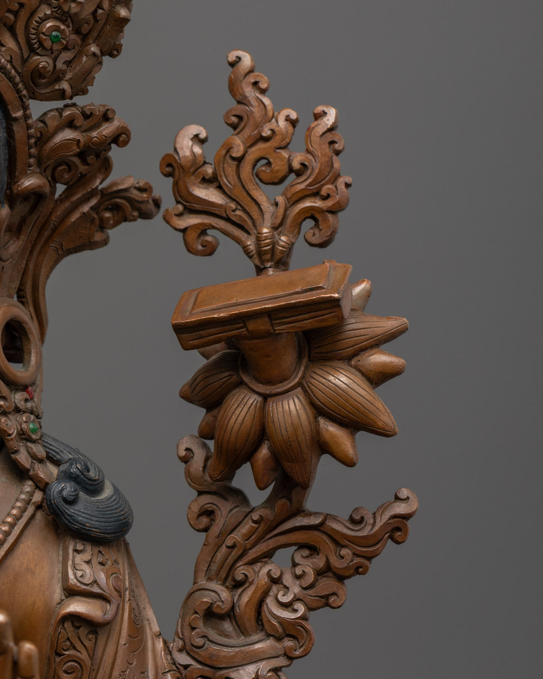 Tibetan Manjushri Statue | Oxidized Bodhisattva Sculpture