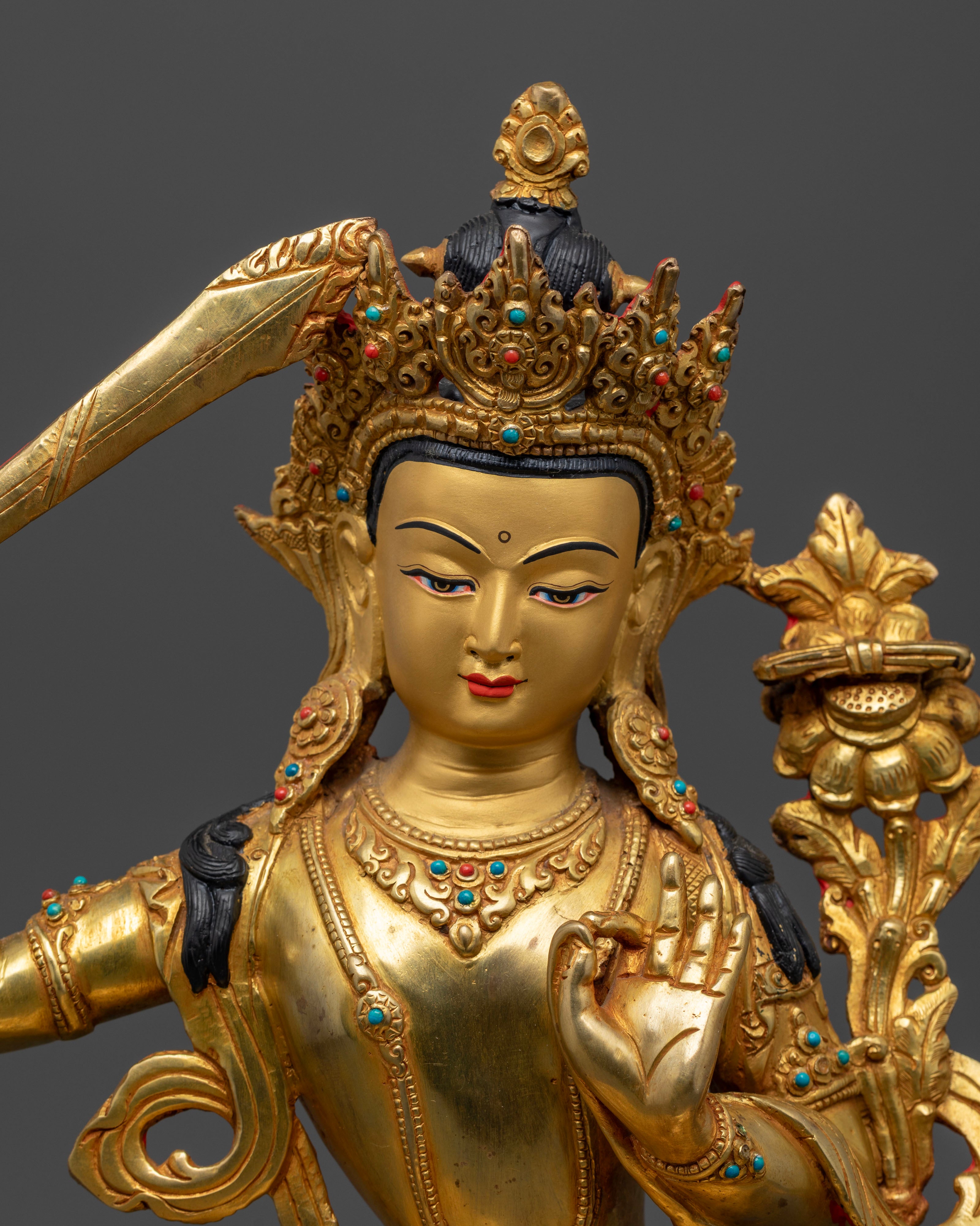 Manjughosha Mantra with This Stunning Manjushri Statue