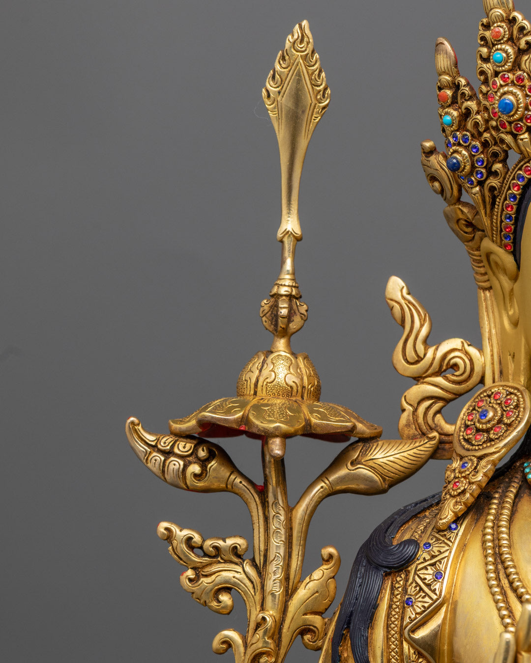 Manjushri Statue | Handcrafted 24k Gold-Gilded Buddhist Sculpture