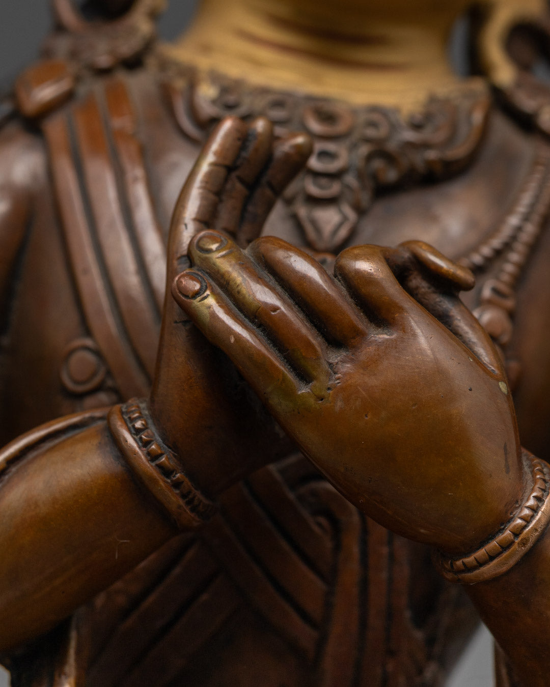 Buddhist Oxidized Manjushri Statue | Traditional Tibetan Craftsmanship