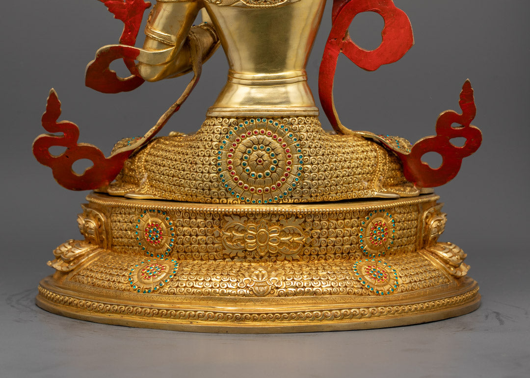 Buy Buddhist Manjushri Statue | Handcrafted 24K Gold Copper