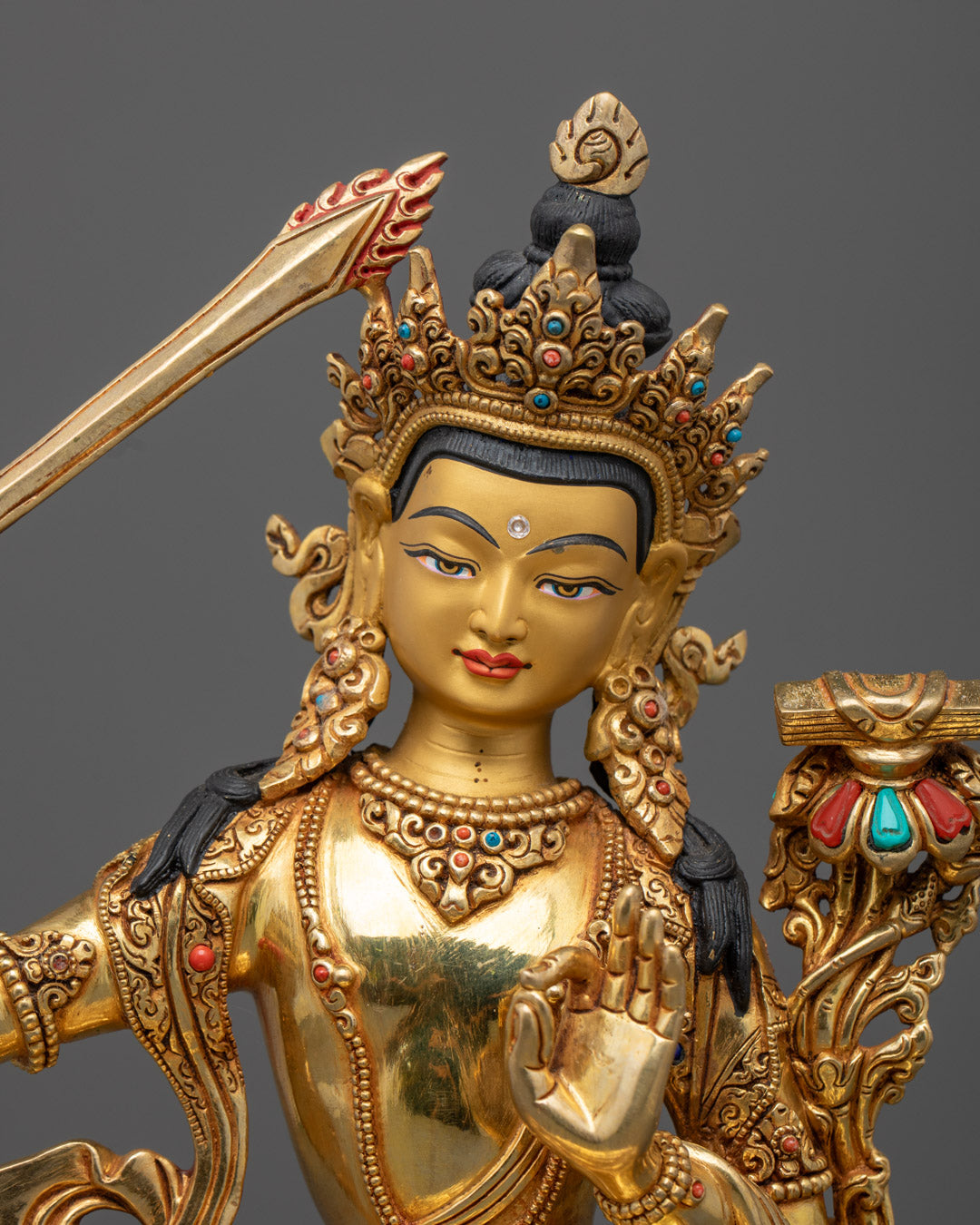 Sacred Manjushri Statue | Handcrafted by Nepalese Artisan