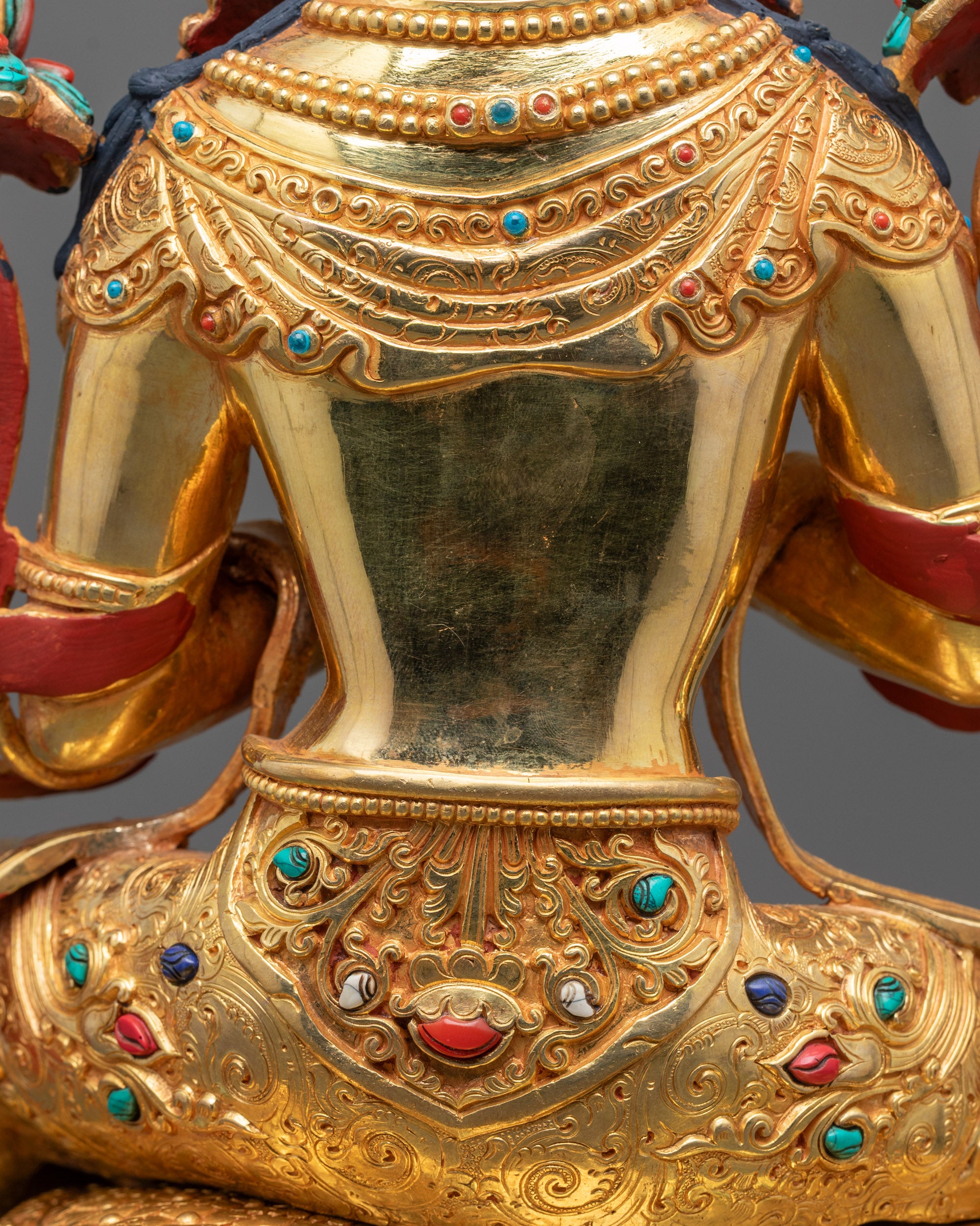 Premium Manjushri Statue with Snow Lion | Tibetan Wisdom Deity