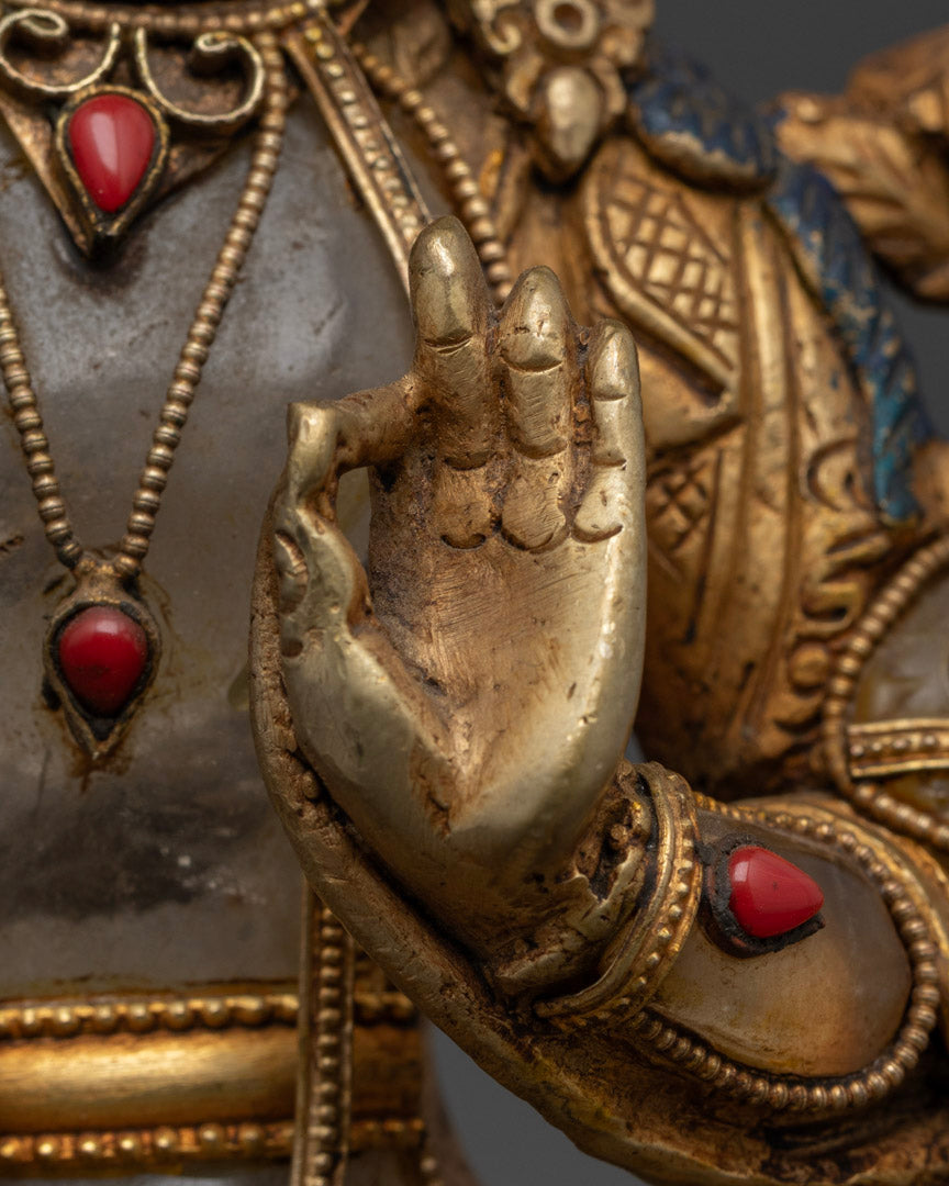 Crystal Manjushri Sadhana Statue | Buddhist Art for Devotion