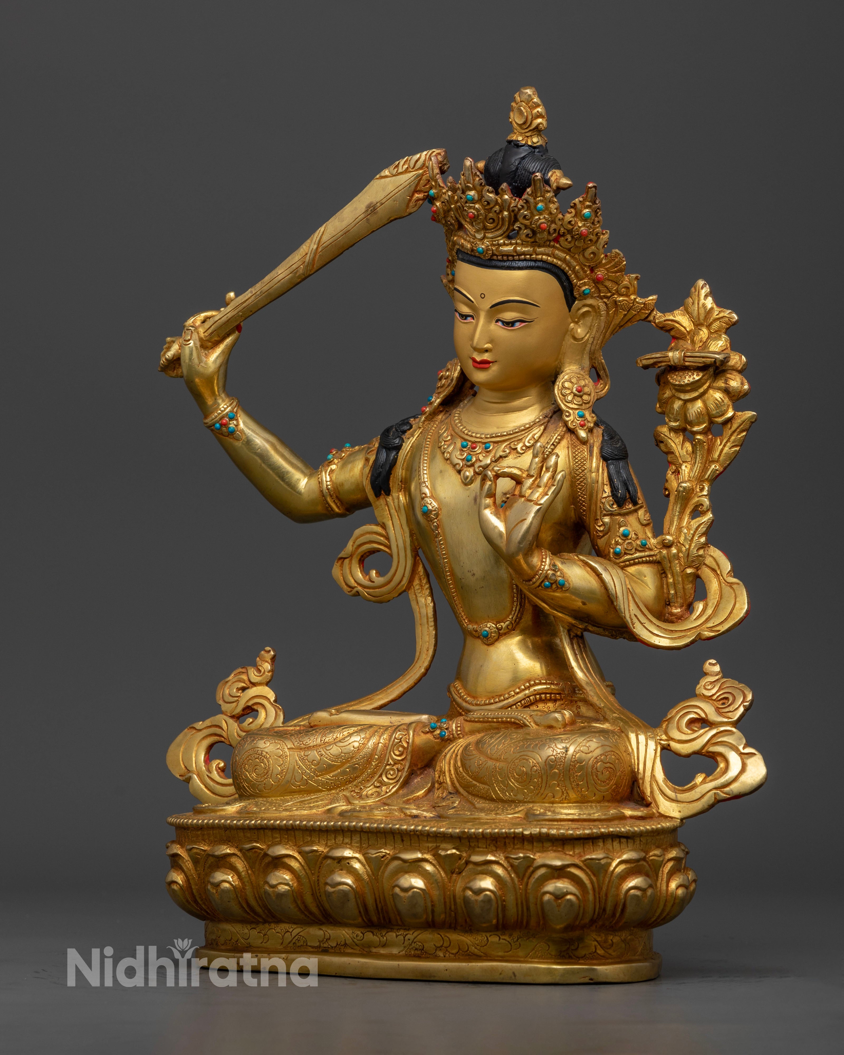 Manjughosha Mantra with This Stunning Manjushri Statue