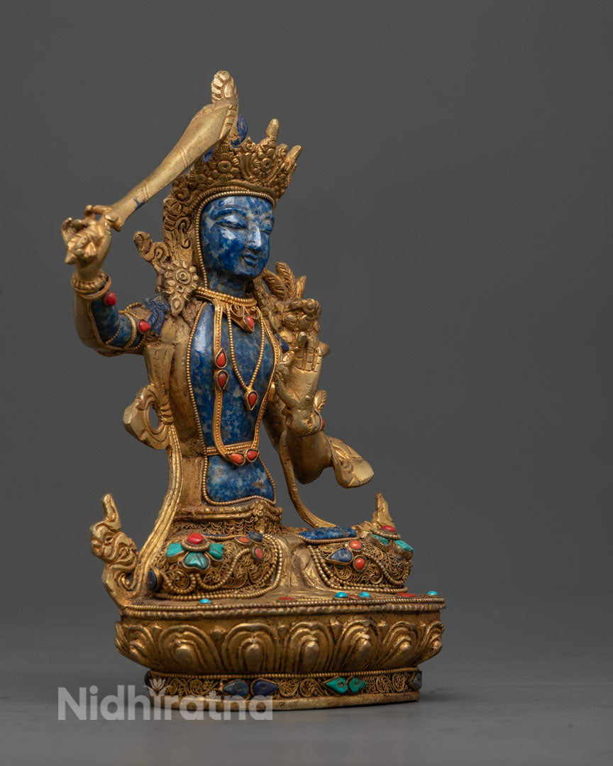 Lapis Lazuli Manjushri Bodhisattva Statue