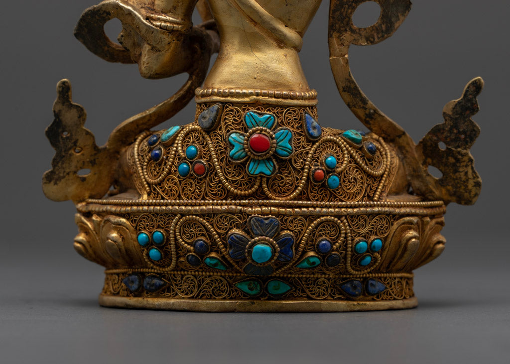 Handcrafted Lapis Lazuli Manjushri Statue: Himalayan Sacred Art