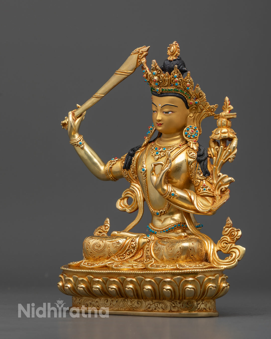 Manjushri Statue | Buddhist Wisdom Deity Sculpture