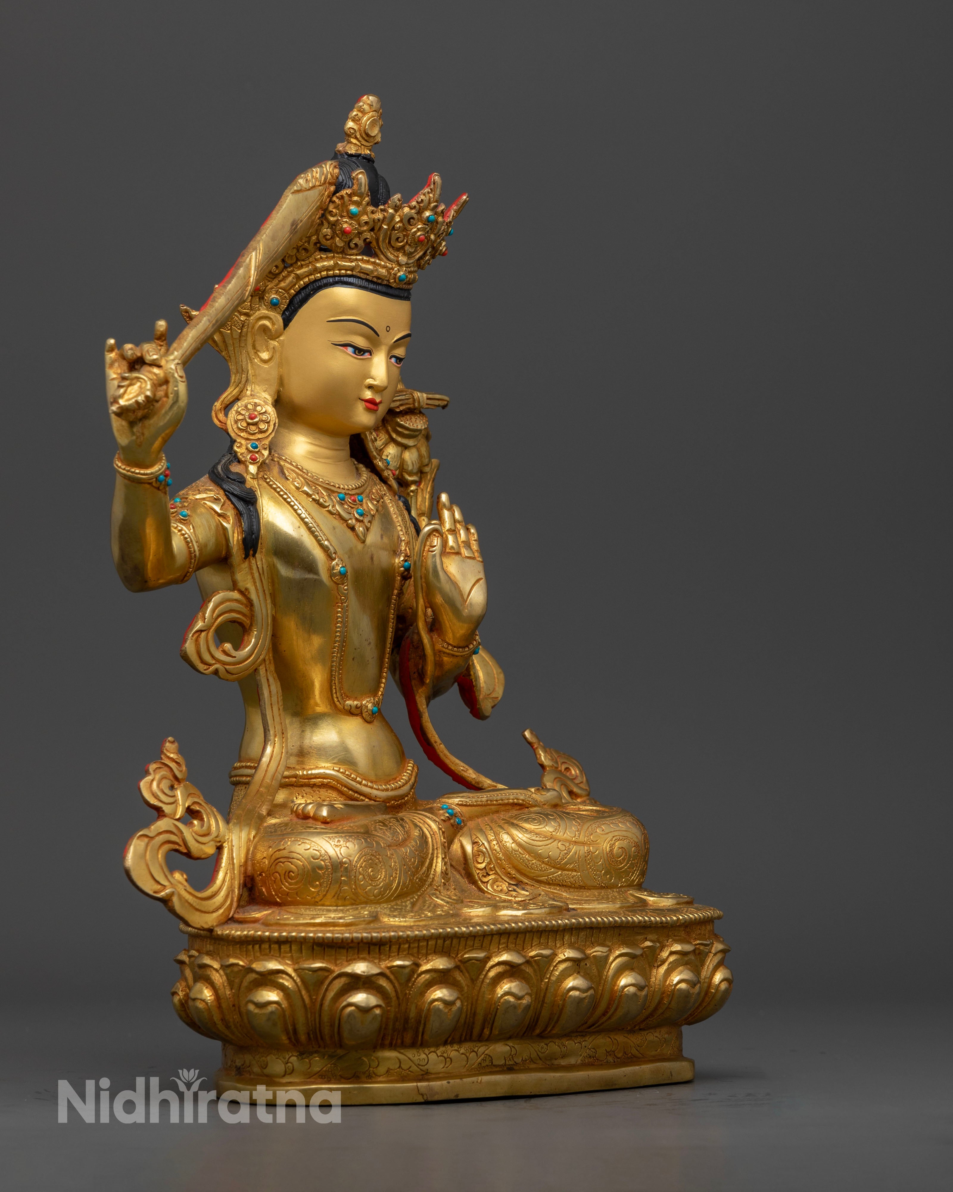Manjughosha Mantra with This Stunning Manjushri Statue