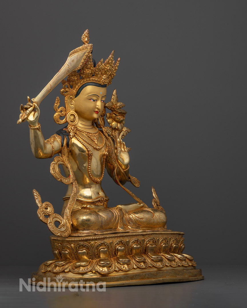 Manjushri Bodhisattva Statue: Himalayan Buddhist Art