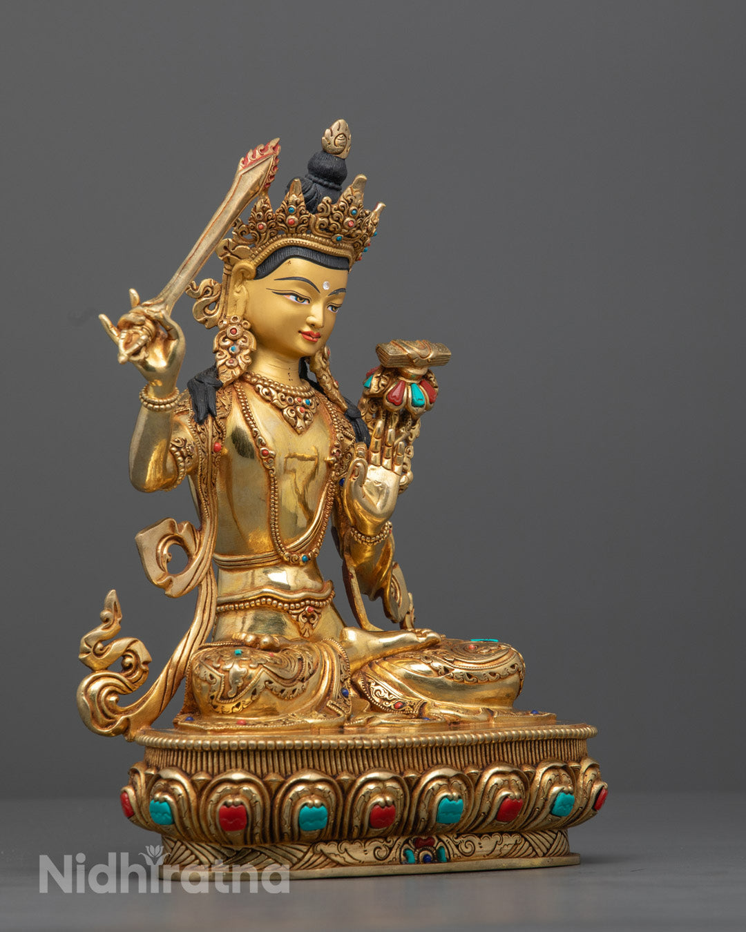 Sacred Manjushri Statue | Handcrafted by Nepalese Artisan