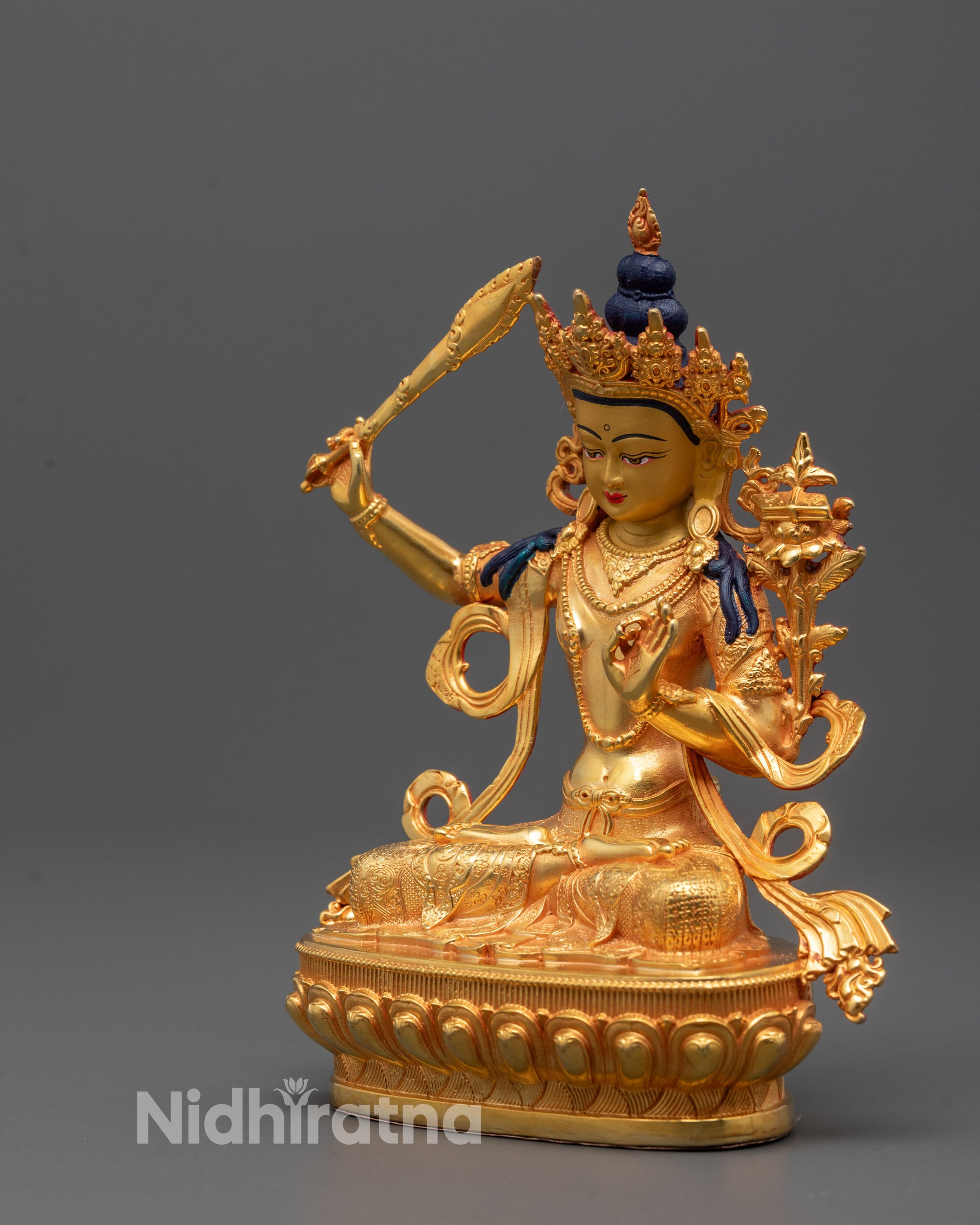 Buddhist Manjushri Sculpture | Machine-Made Deity of Wisdom