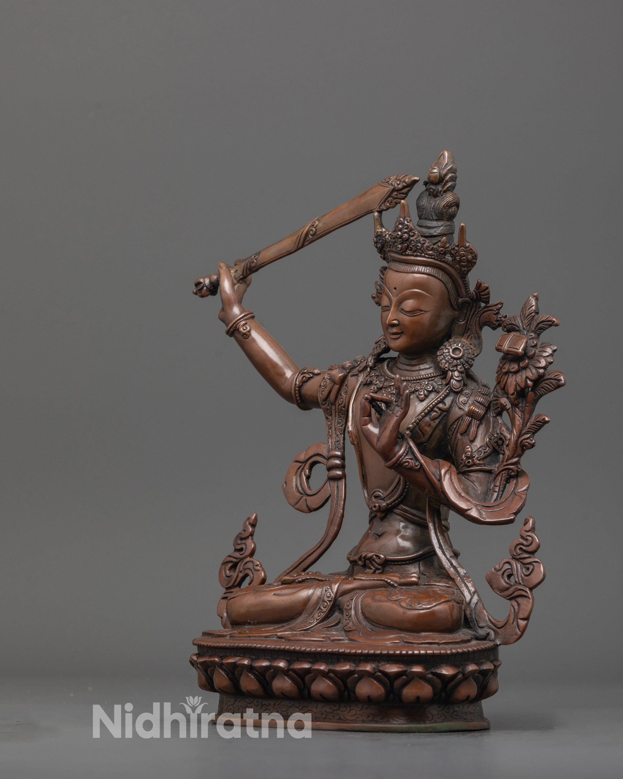 Elegant Manjushri Statue | Traditional Buddhist Artisan Craftsmanship