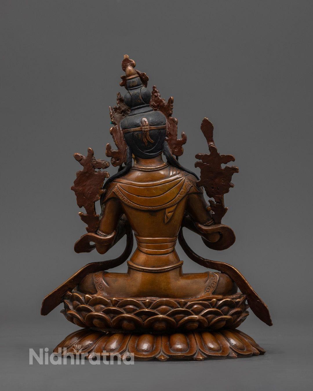 Buddhist Oxidized Manjushri Statue | Traditional Tibetan Craftsmanship