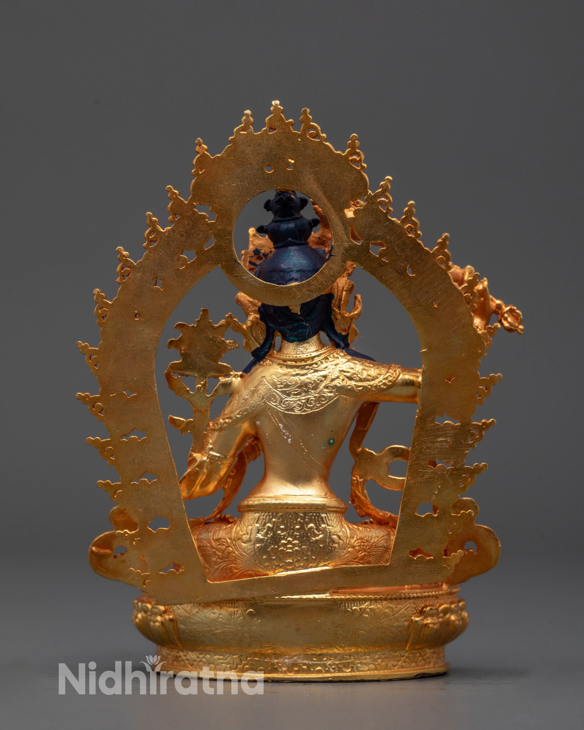 Manjushri Statue for Spiritual Insight | 24k Gold Gilded Machine Work