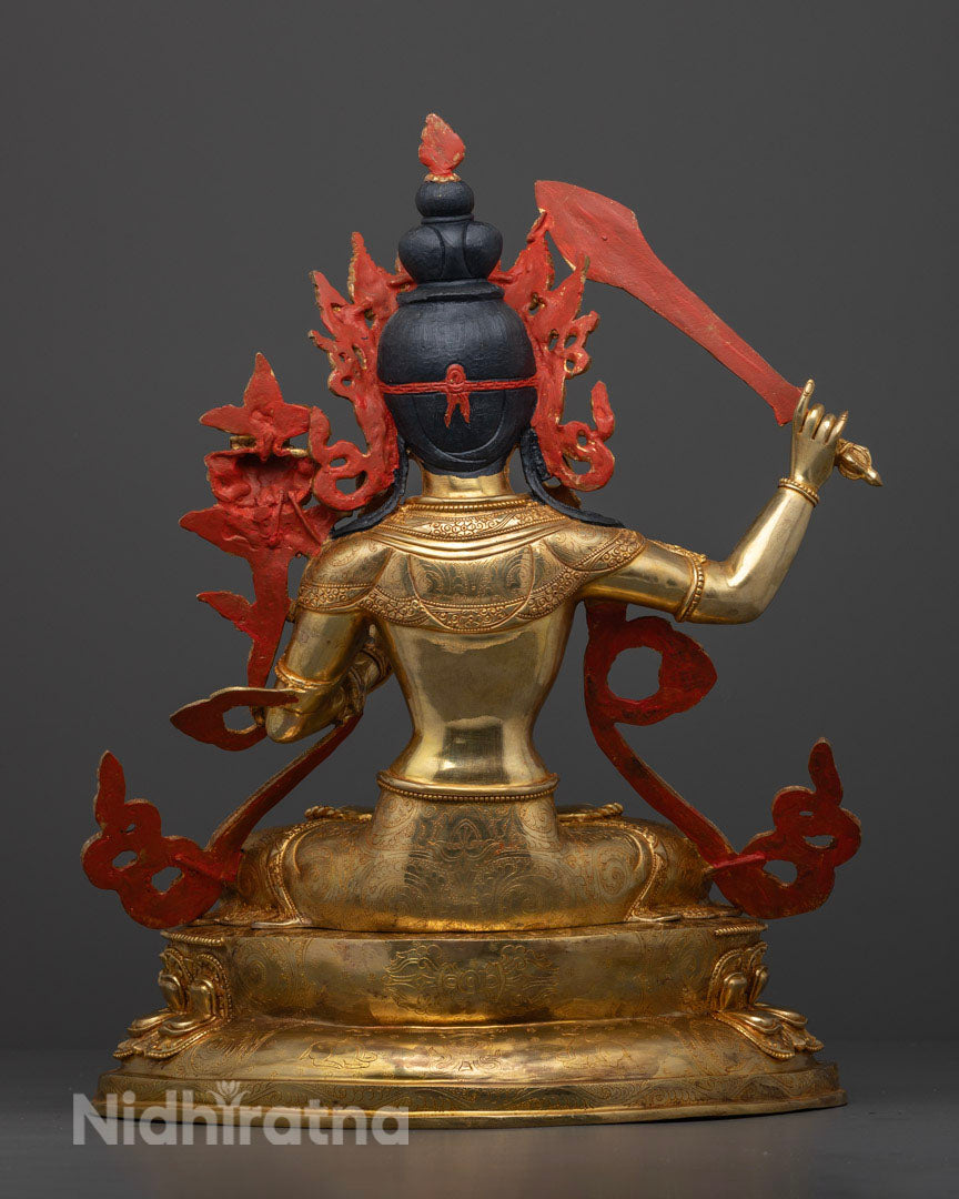 Manjushri Bodhisattva Statue: Himalayan Buddhist Art