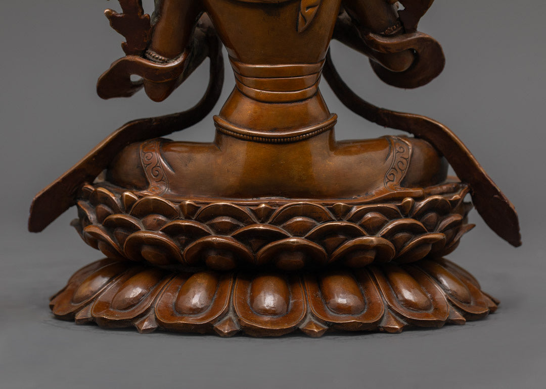 Buddhist Oxidized Manjushri Statue | Traditional Tibetan Craftsmanship