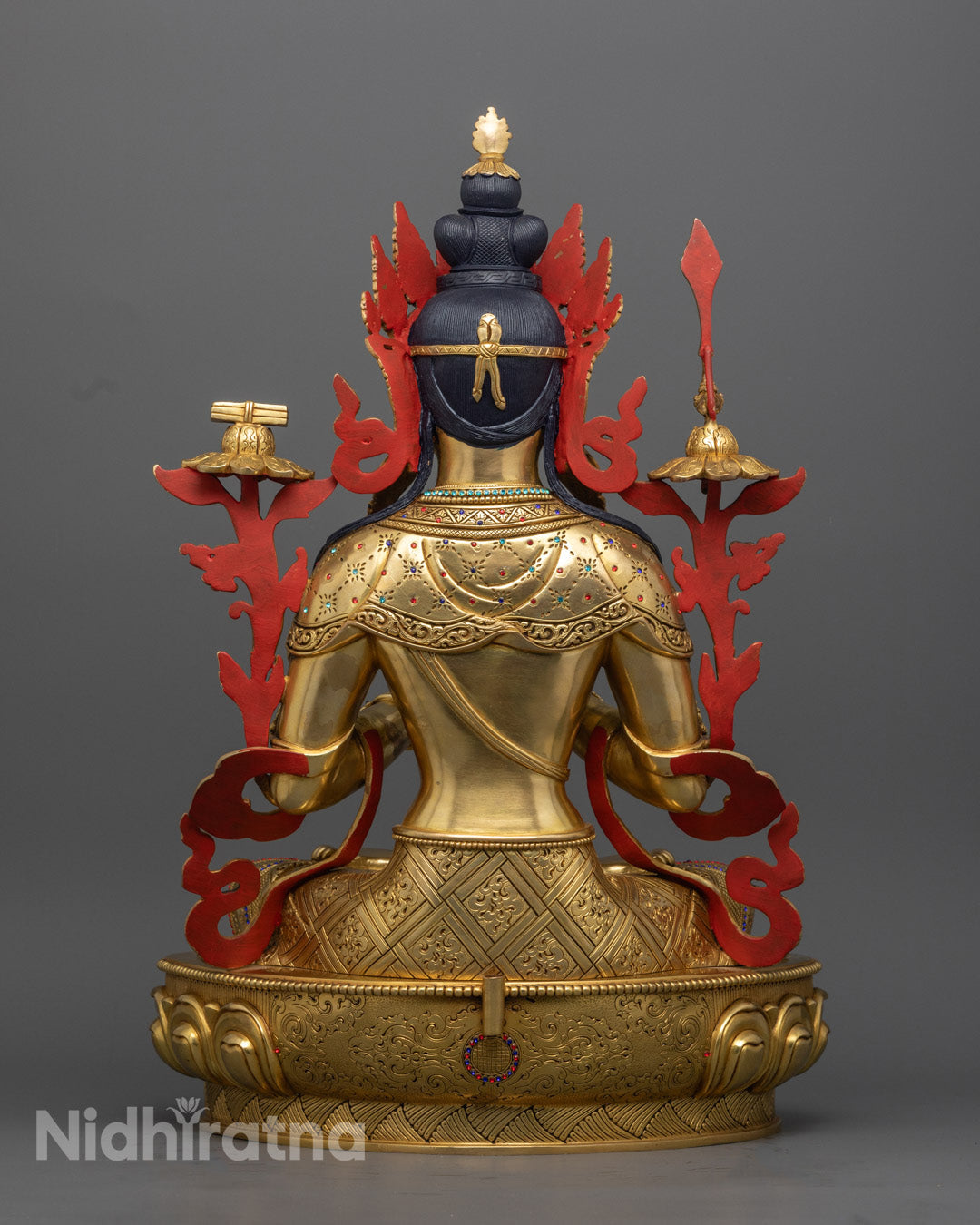 Manjushri Statue – Handcrafted in Nepal with 24k Gold