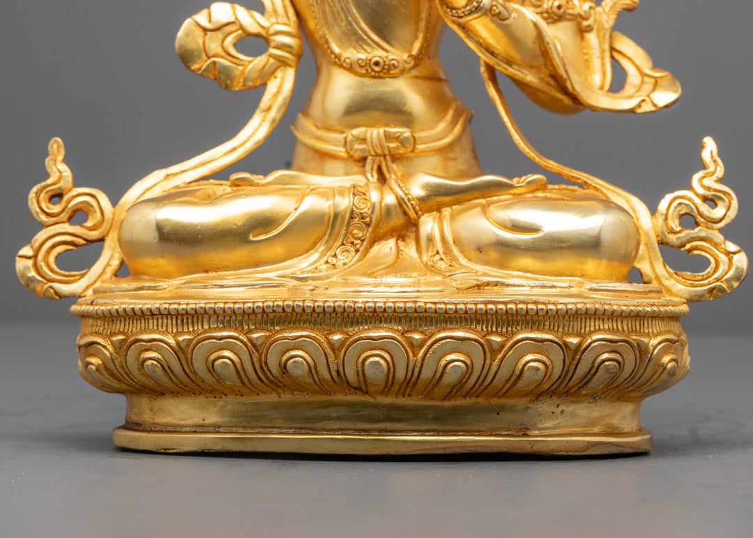 Divine Wisdom Decor | Manjushri Statue with Mantra Chamber