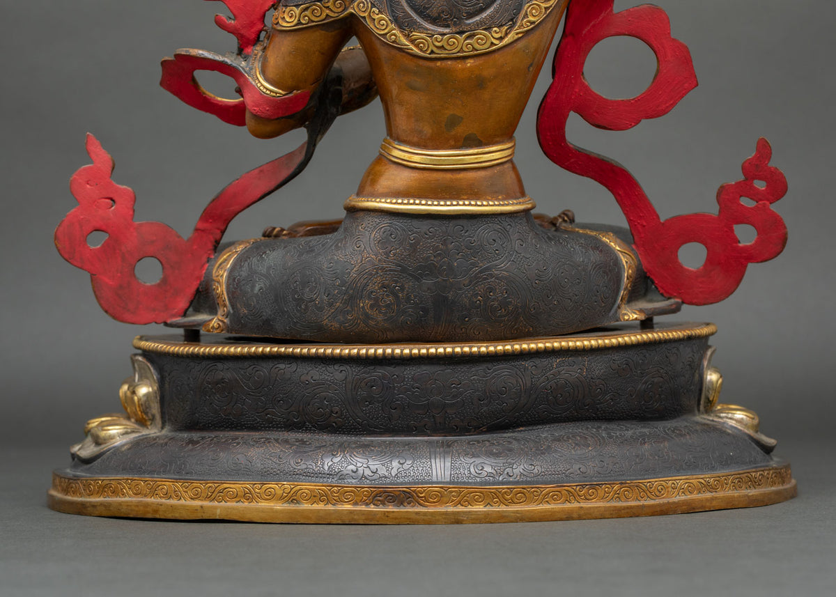 Manjushri (Jampelyang) Statue | Chemically Oxidized Copper Sculpture