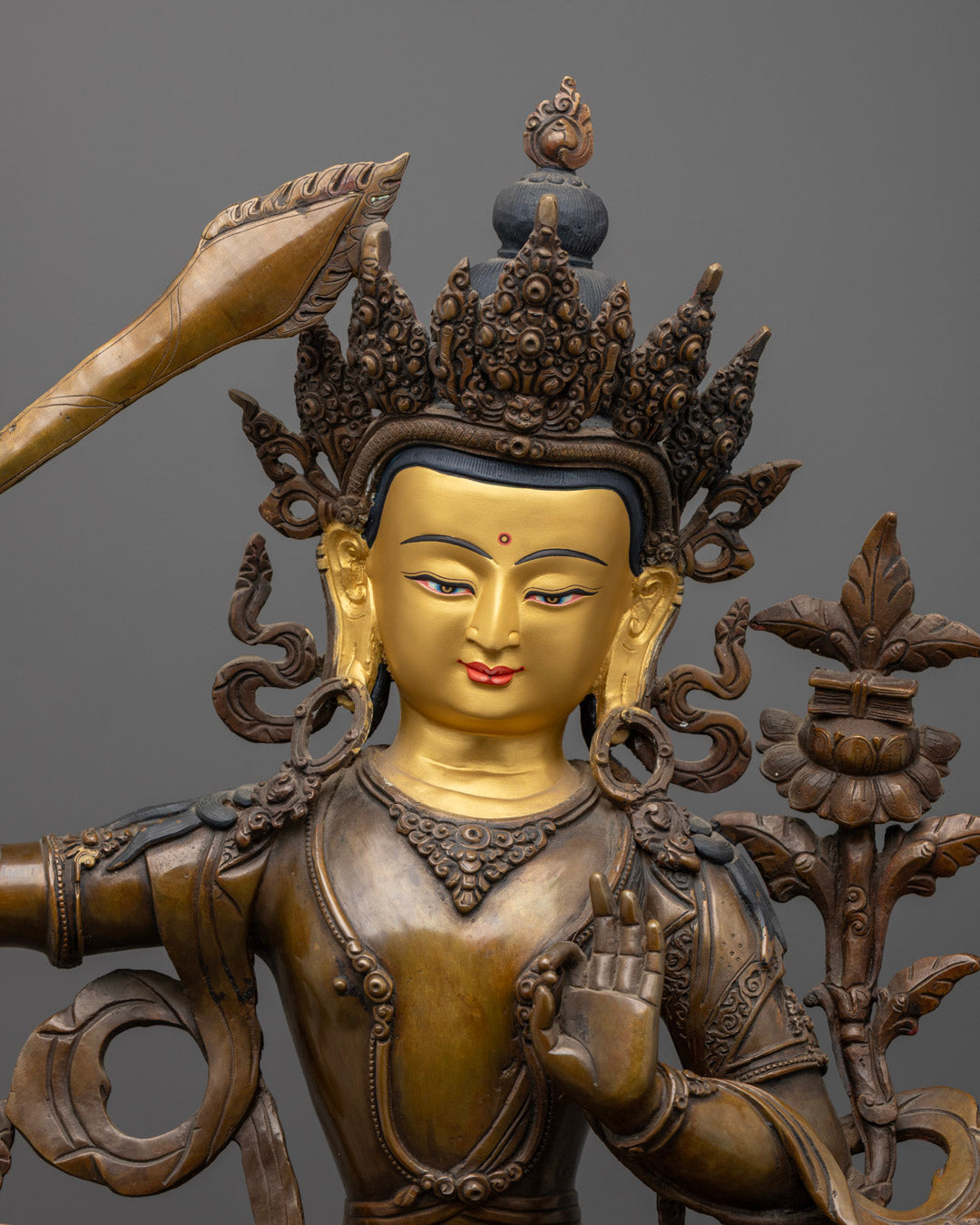Handmade Manjushri Statue | Manjushri Statue with Flaming Sword