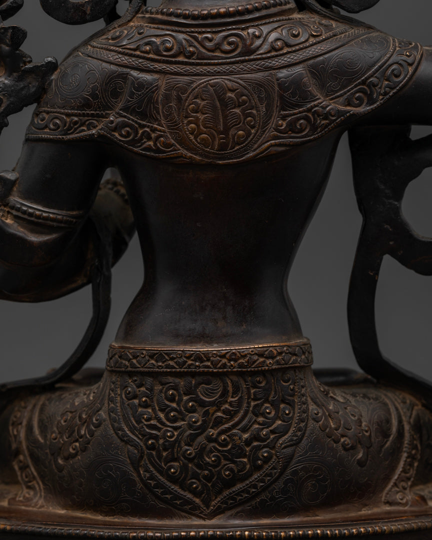 Oxidized Manjushri Statue | Bodhisattva of Perfected Wisdom