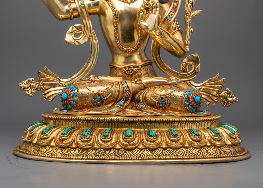Traditional Manjushri Bodhisattva Statue | Handcrafted Himalayan Art