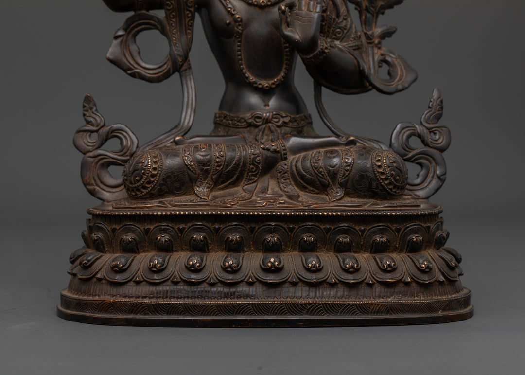 Oxidized Manjushri Statue | Bodhisattva of Perfected Wisdom