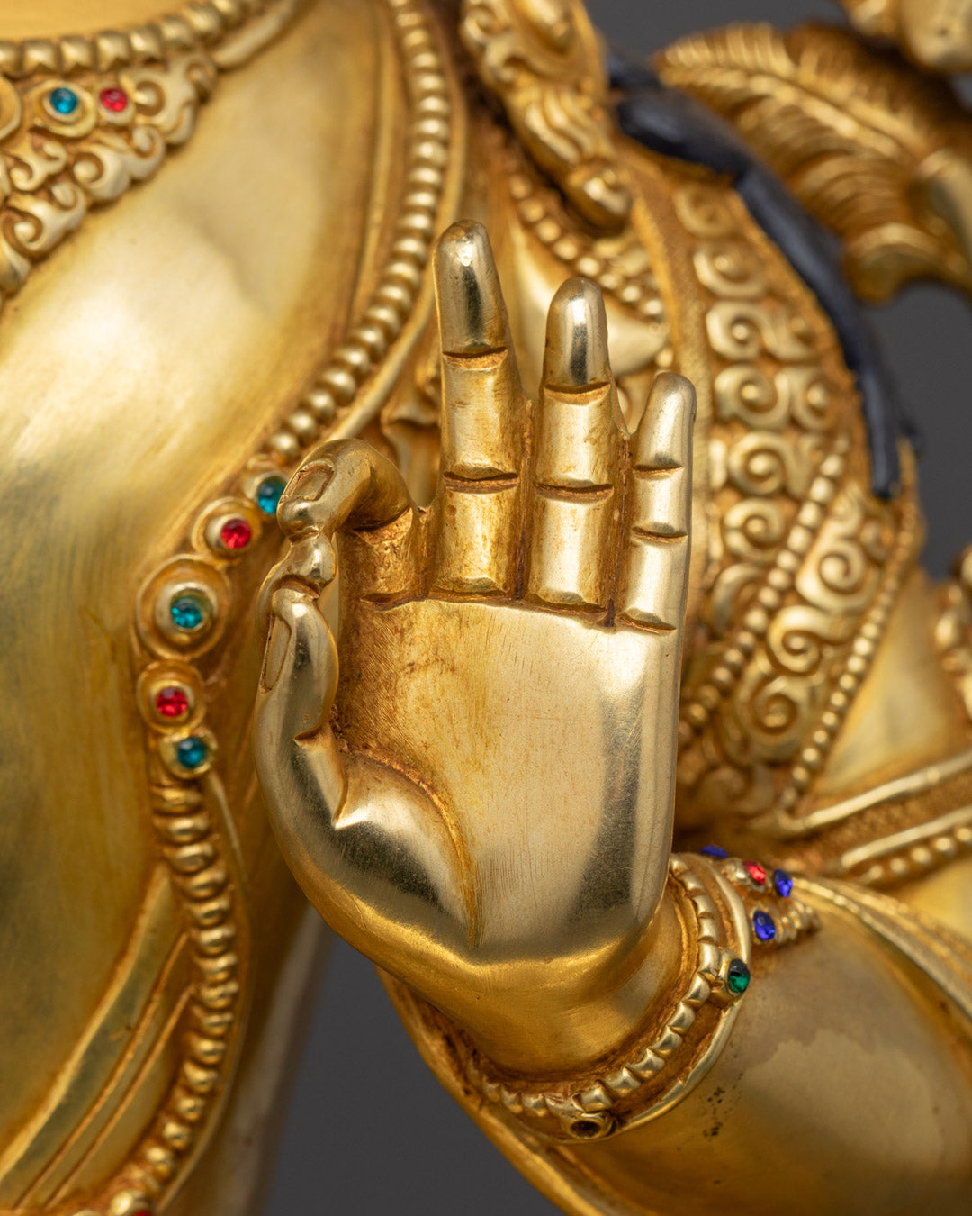 Buy Buddhist Manjushri Statue | Handcrafted 24K Gold Copper