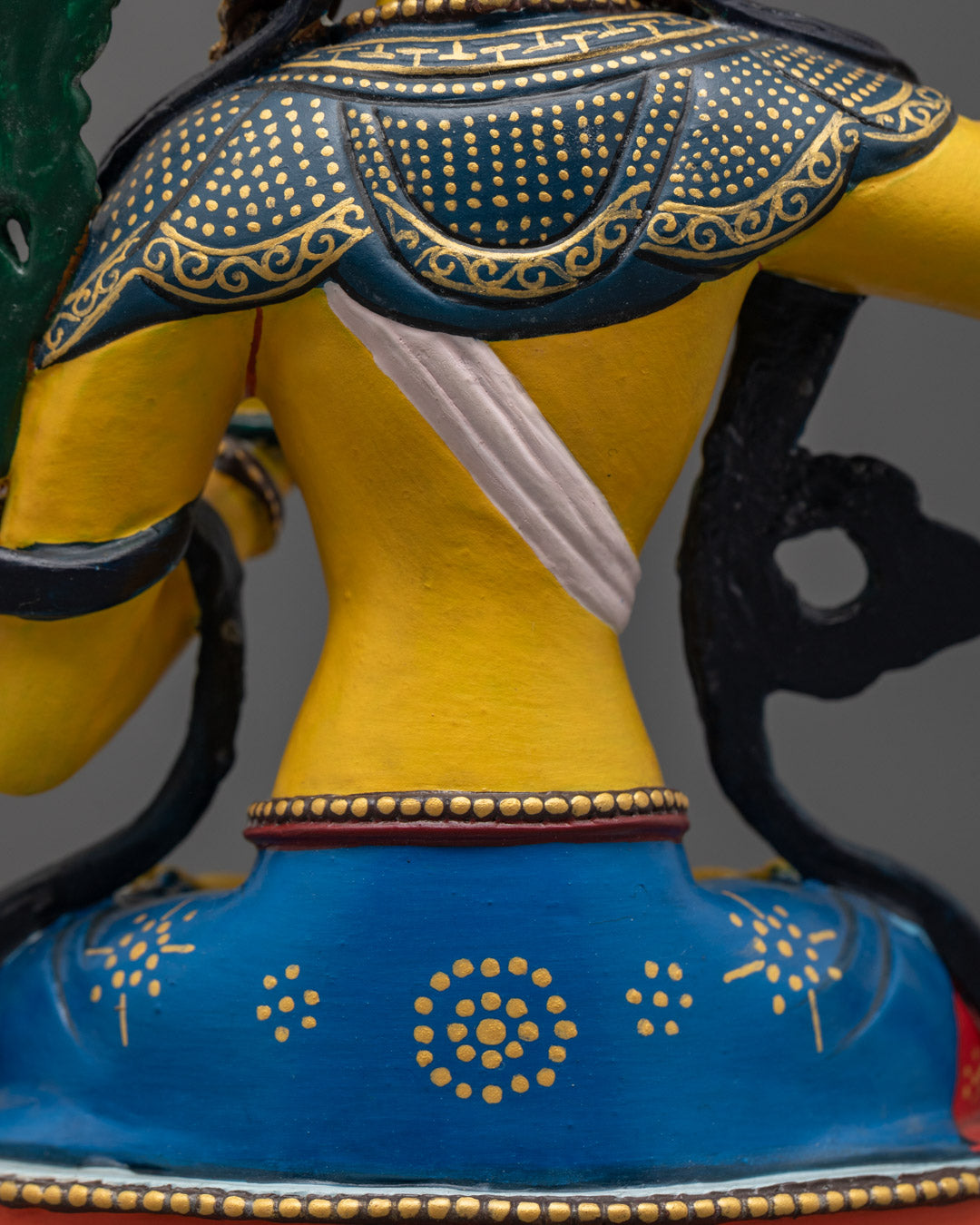 Yellow-Hued Manjushri Statue | Coloured Tibetan Artwork
