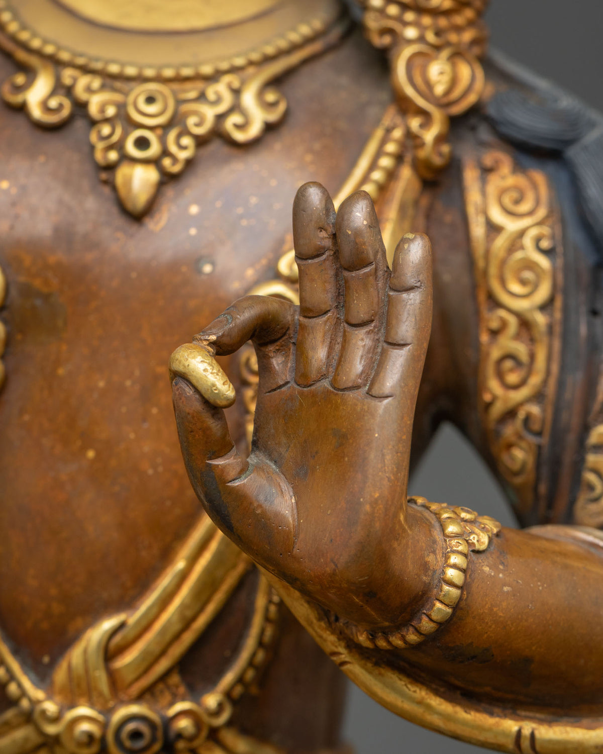 Manjushri (Jampelyang) Statue | Chemically Oxidized Copper Sculpture