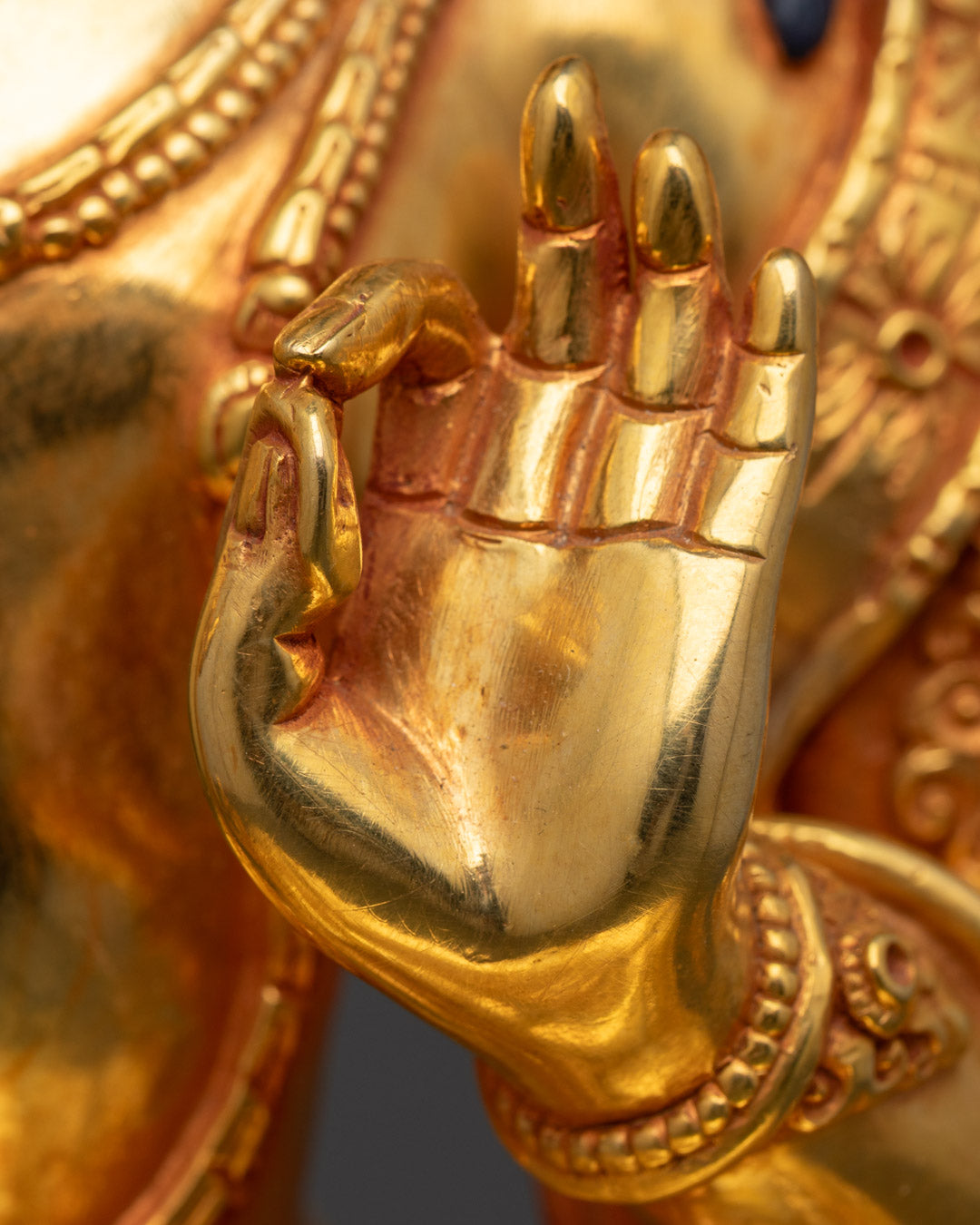 Hand-Carved Bodhisattva Manjushri Sculpture