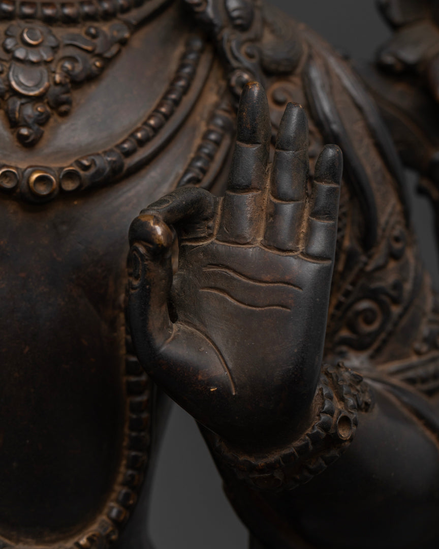 Oxidized Manjushri Statue | Bodhisattva of Perfected Wisdom