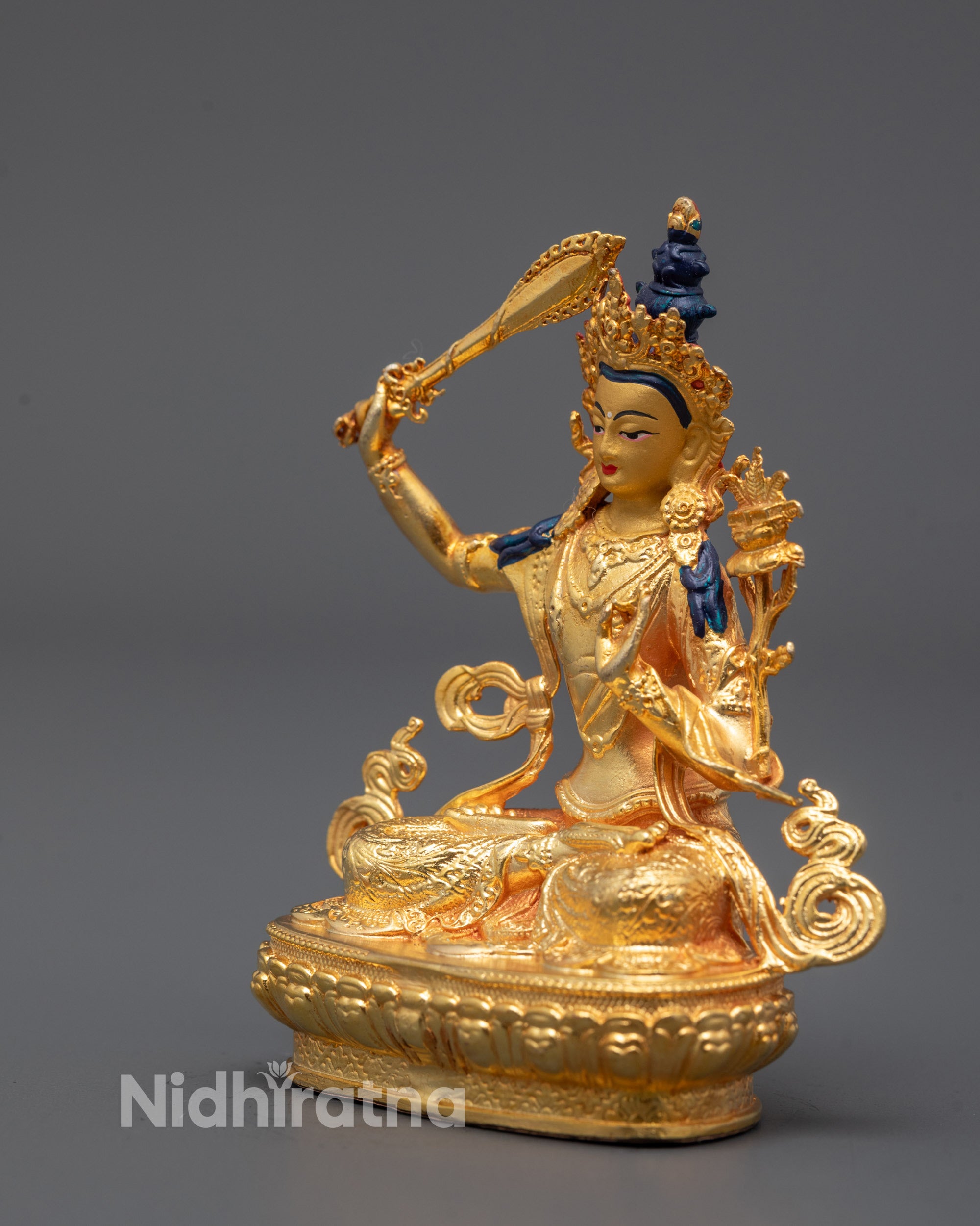 Bodhisattva Manjusri Sculpture | Precision-Crafted Machine Made Idol