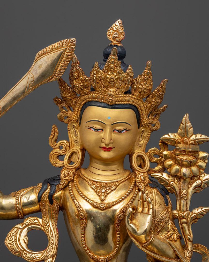 Manjushri Bodhisattva Statue: Himalayan Buddhist Art