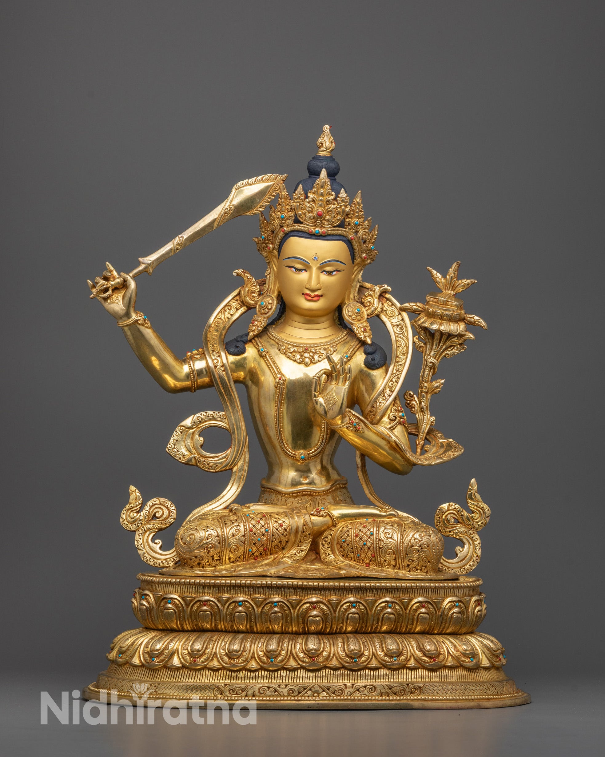 Nepalese Manjushri Statue | Sacred Bodhisattva of Wisdom