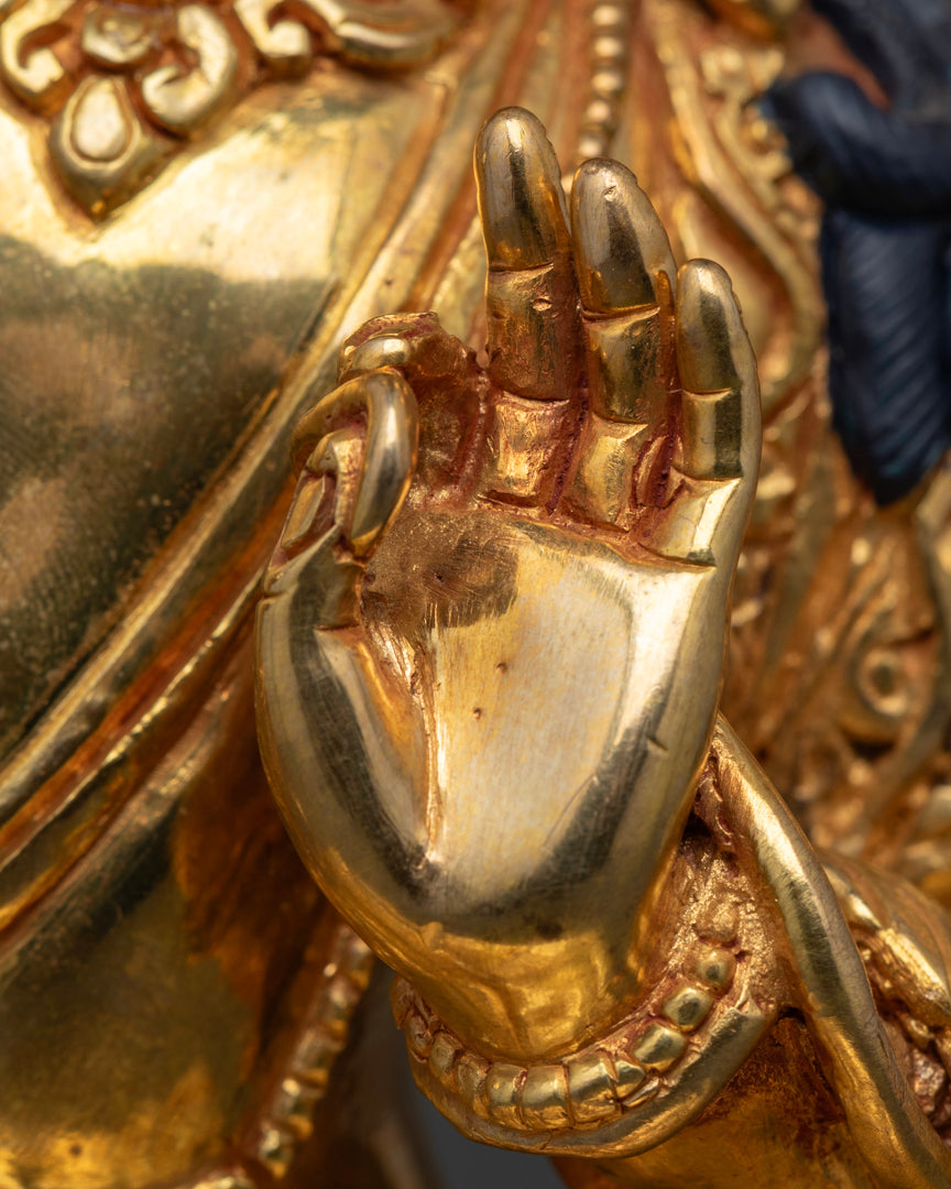 Manjushri Buddha Statue Rupa Fully Gold 22.5cm