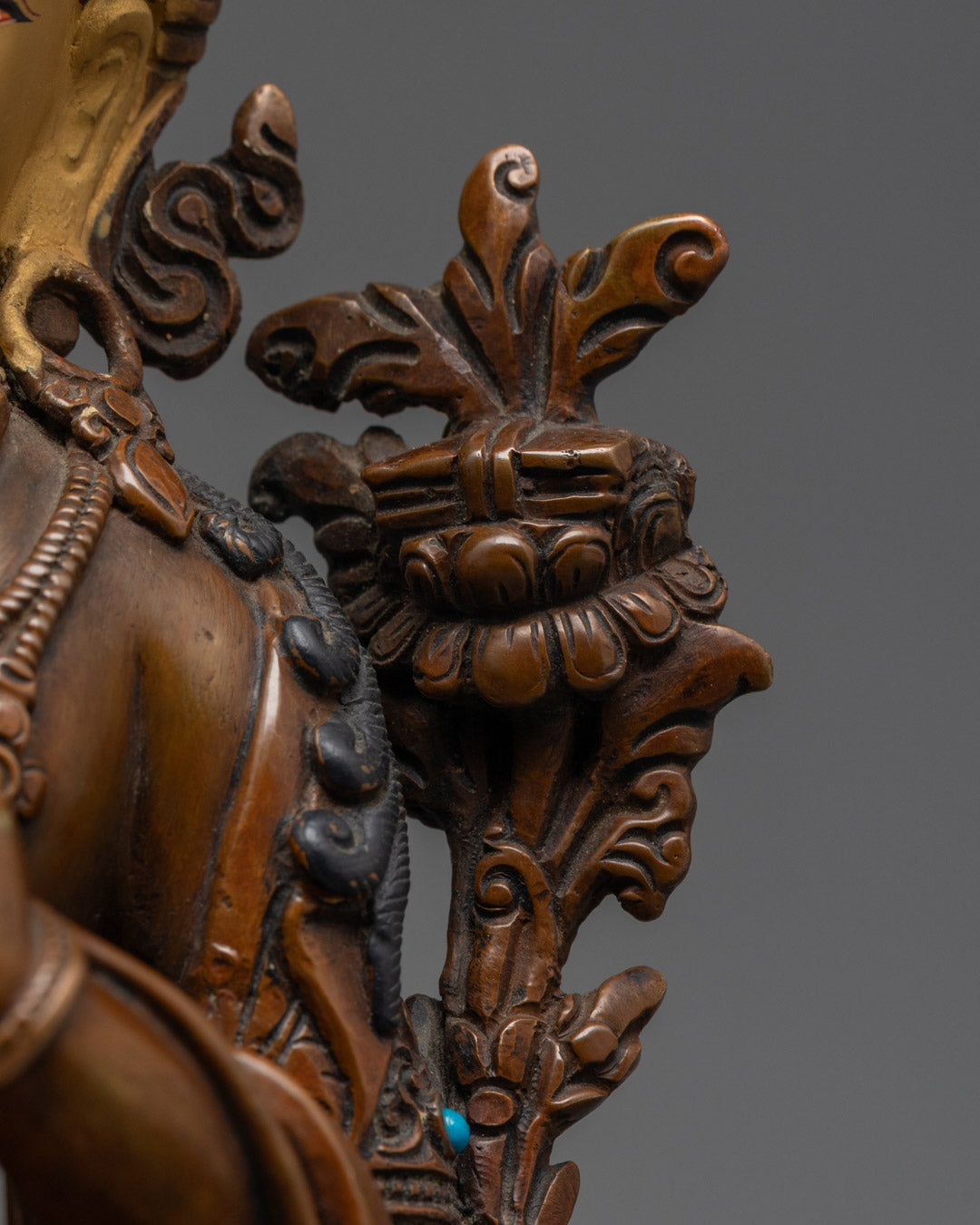 Buddhist Oxidized Manjushri Statue | Traditional Tibetan Craftsmanship
