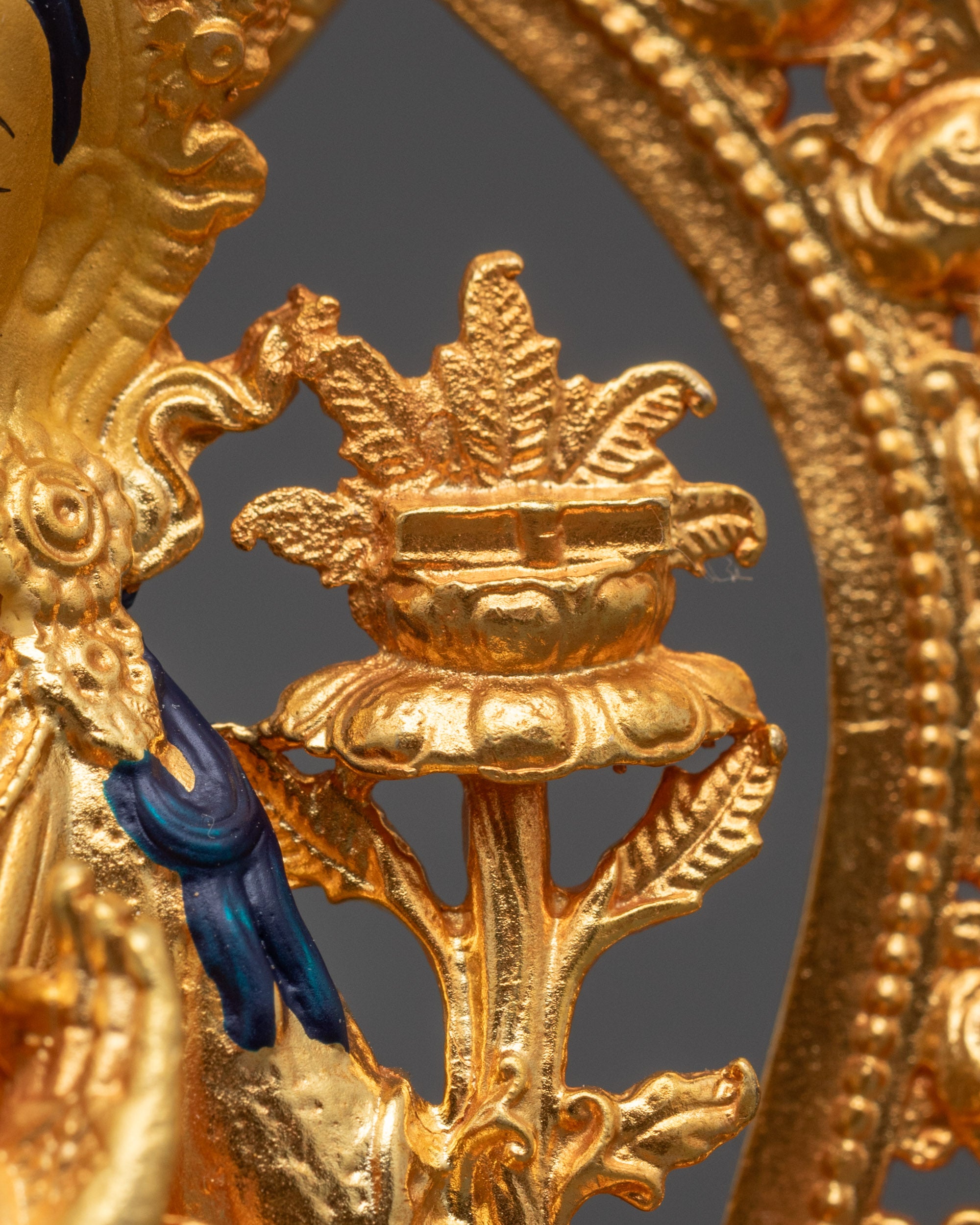 Manjushri Statue for Spiritual Insight | 24k Gold Gilded Machine Work