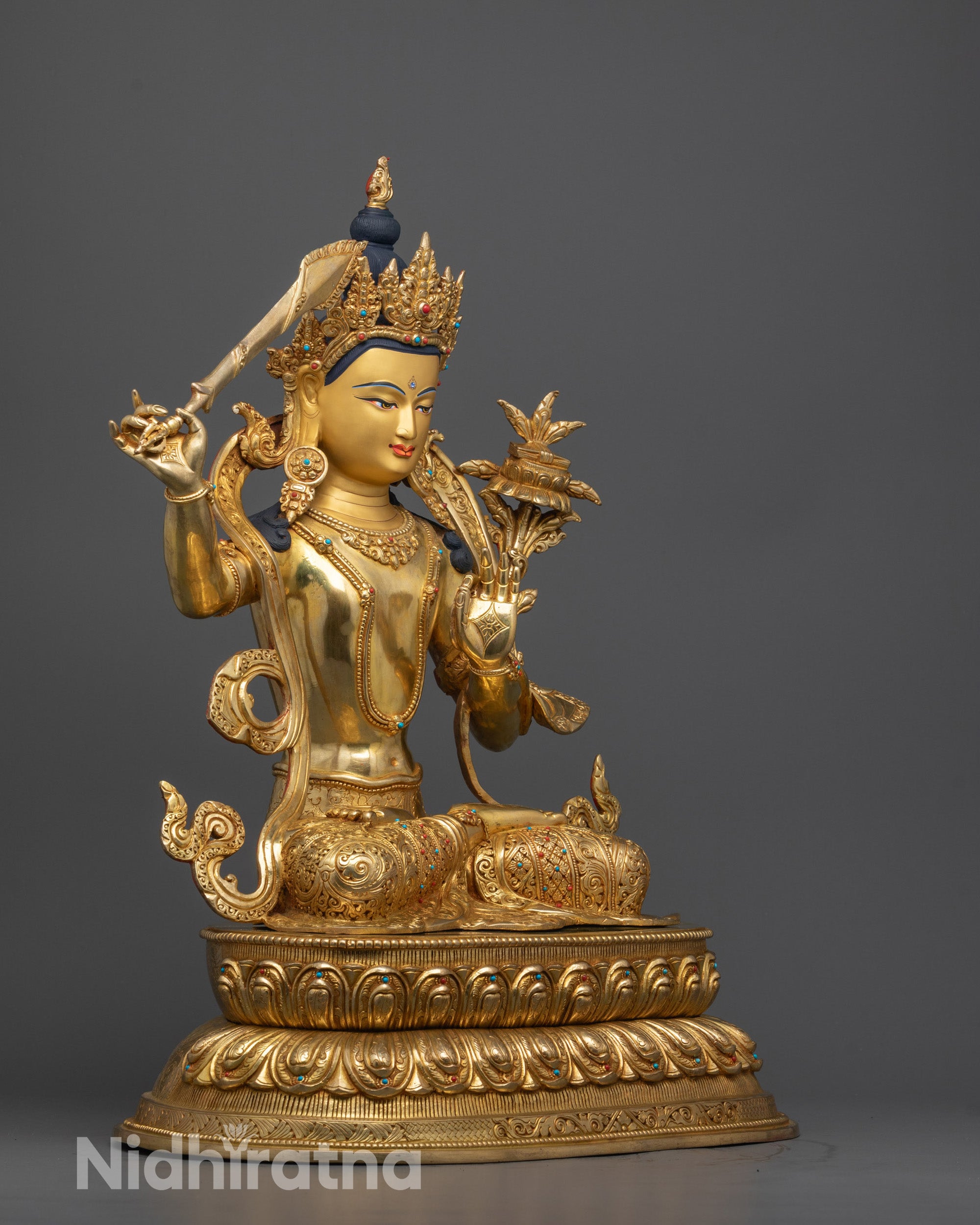 Nepalese Manjushri Statue | Sacred Bodhisattva of Wisdom
