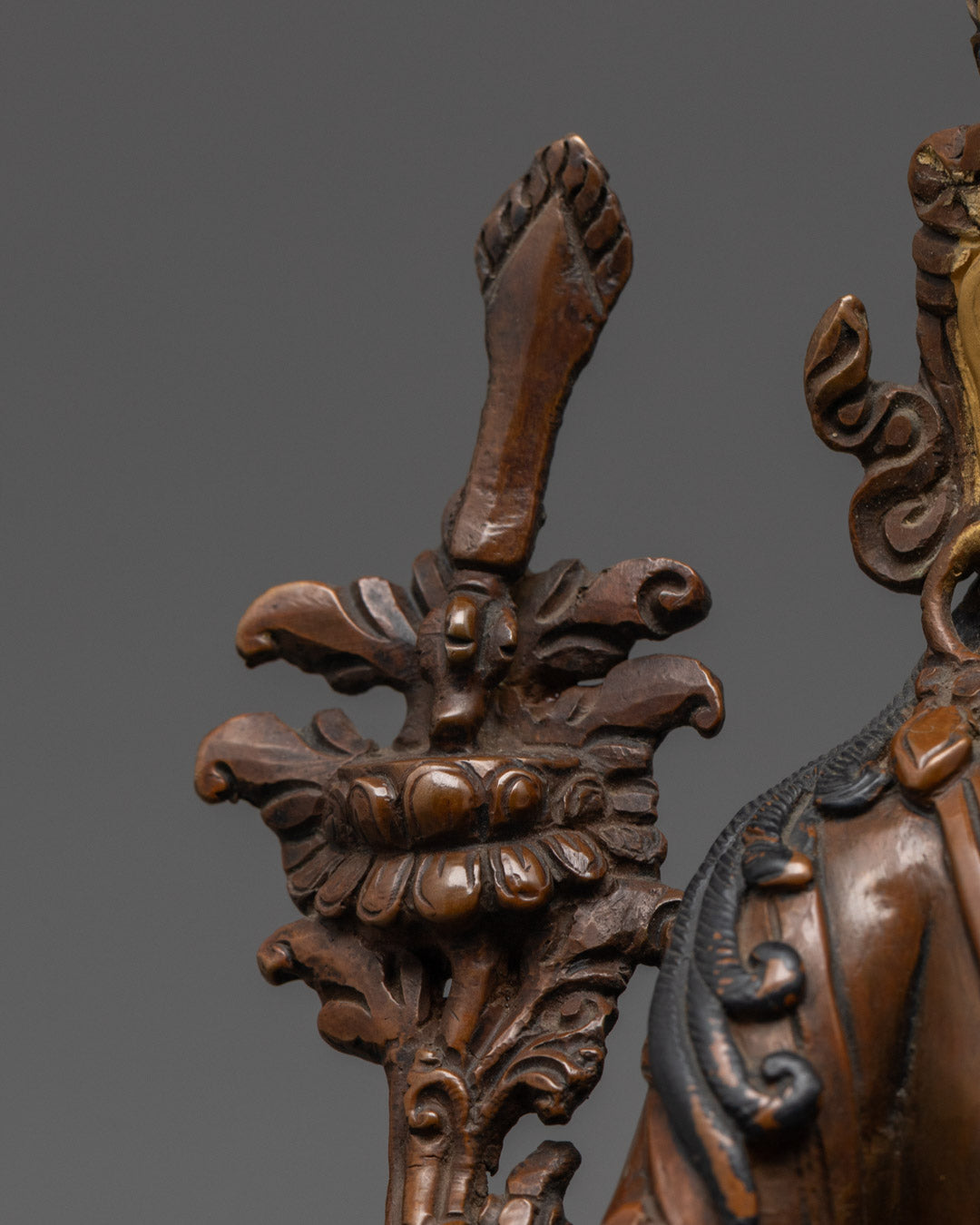 Buddhist Oxidized Manjushri Statue | Traditional Tibetan Craftsmanship