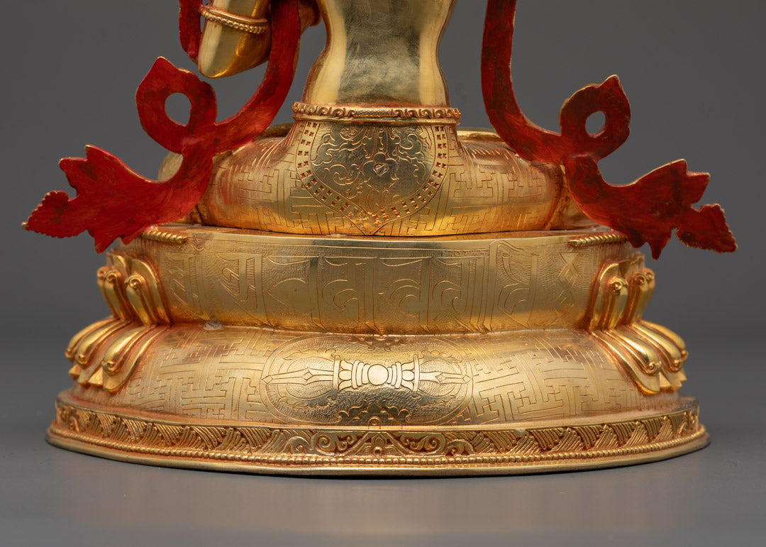 Hand-Carved Bodhisattva Manjushri Sculpture