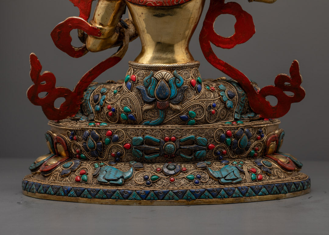Divine Tibetan Bodhisattva Manjushri Statue | Embodiment of Wisdom