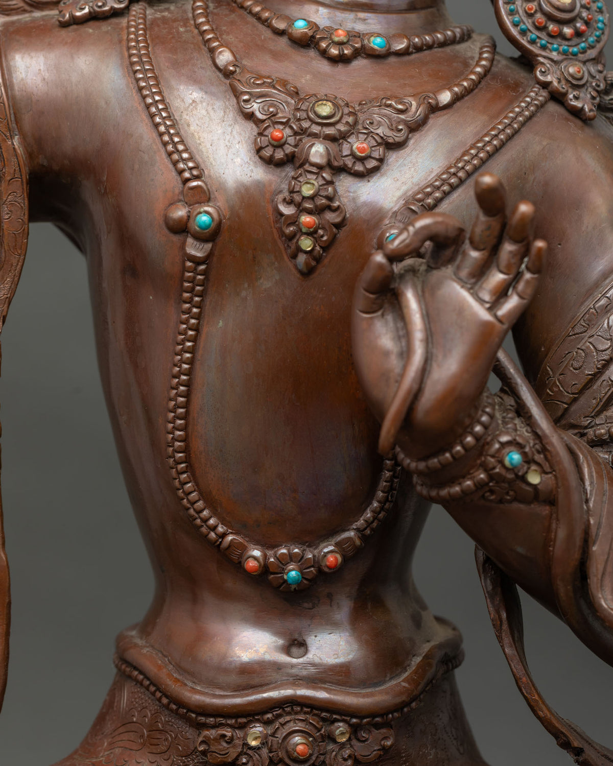 Manjushri Handmade Statue – Oxidized Copper Buddhist Altar Figurine