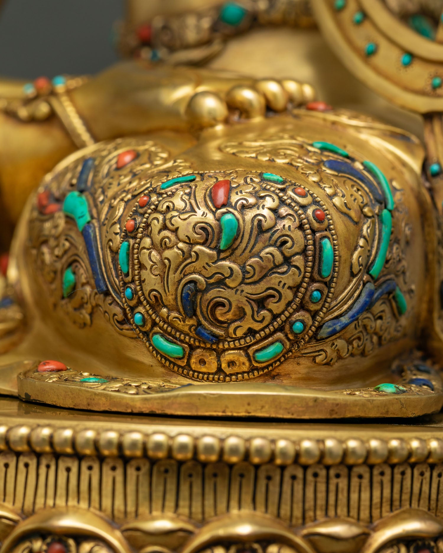 Manjushri Statue – Fully Gold Fire-Gilded Copper Sculpture