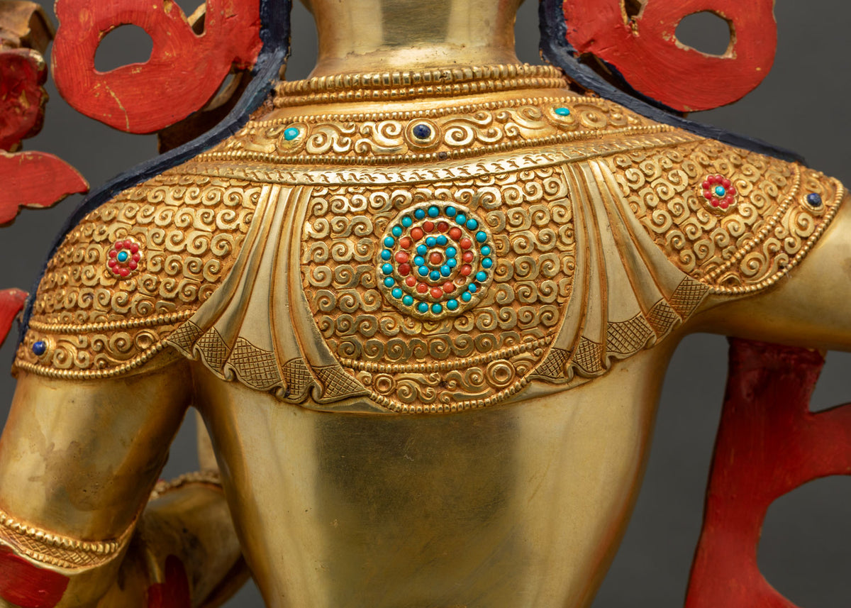 Bodhisattva Manjushri Statue | Life-Sized Buddhist Copper Sculpture