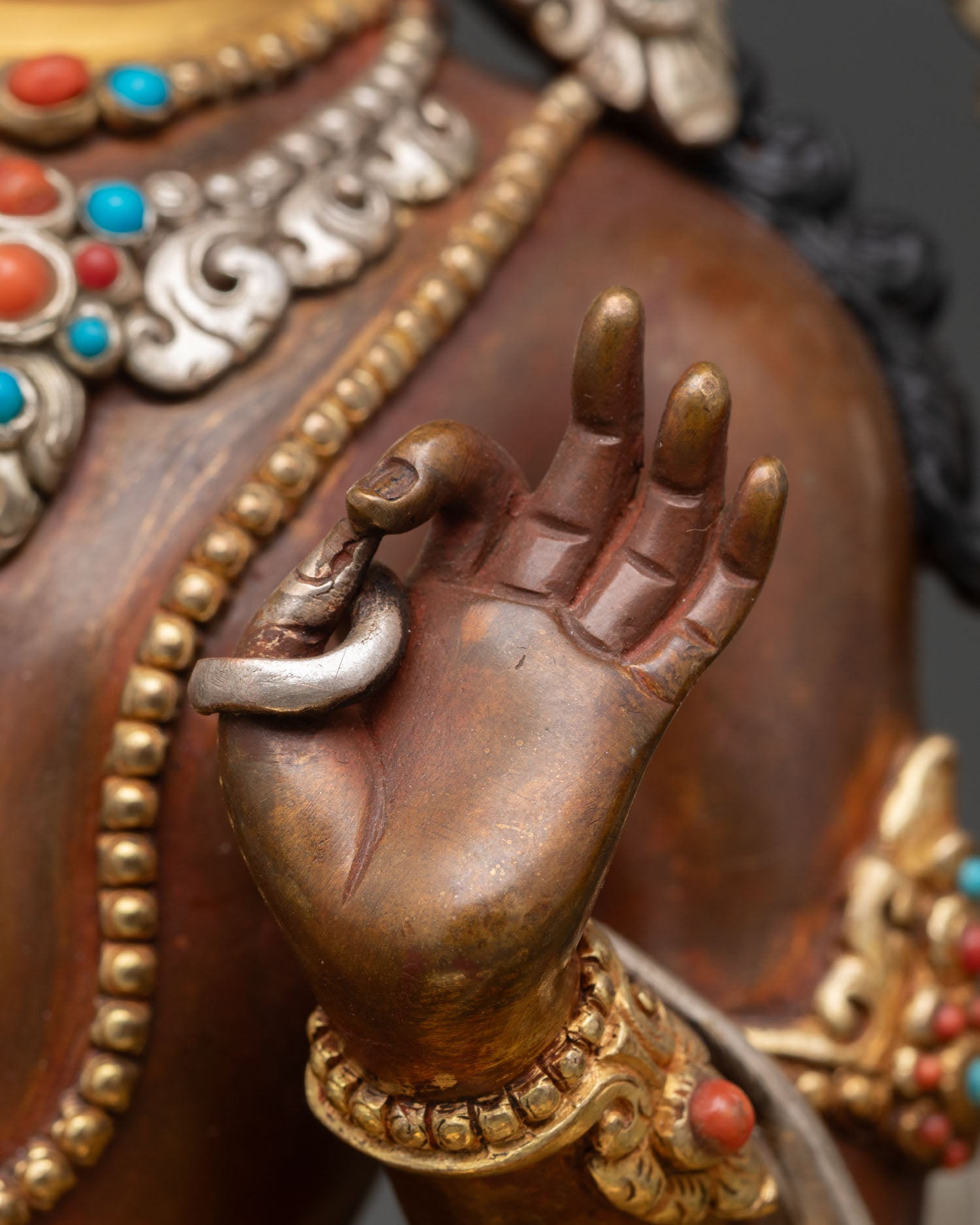 Simhanada Manjushri Seated on Throne Statue | Handmade in Nepal