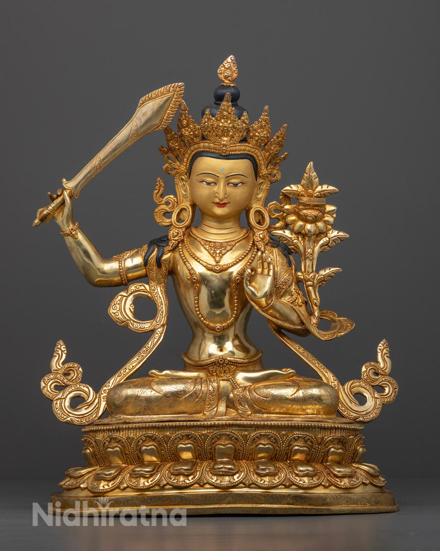 Manjushri Bodhisattva Statue: Himalayan Buddhist Art