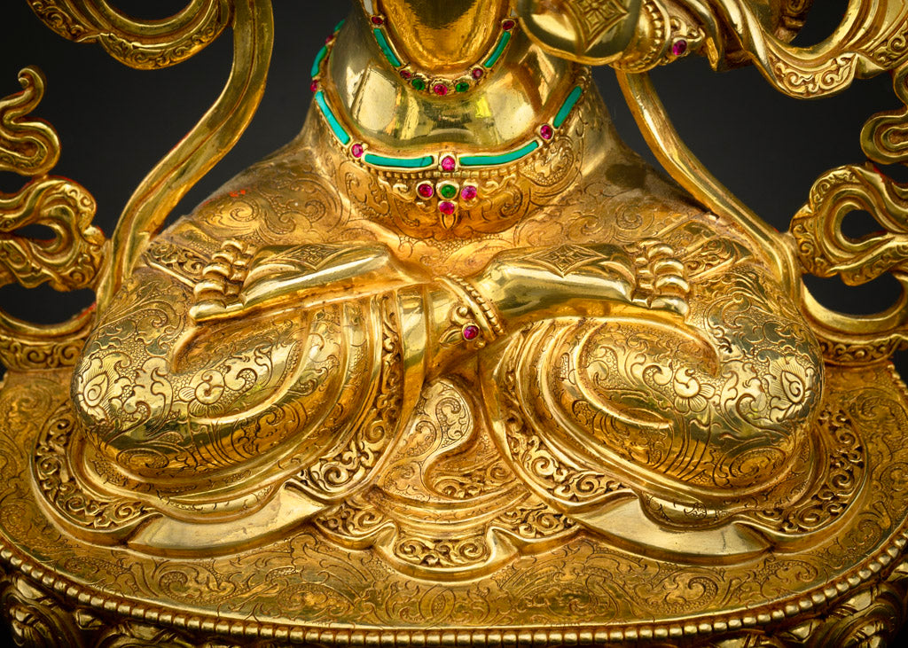 Manjushri Statue in 24K Gold Plated | Buddha of Wisdom