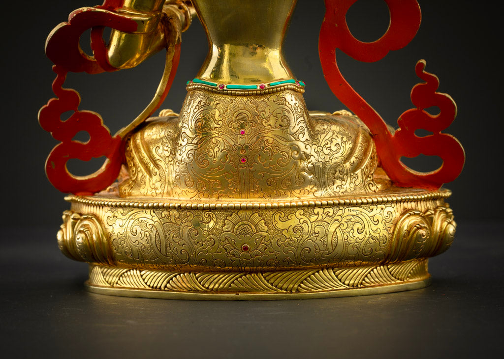 Manjushri Statue in 24K Gold Plated | Buddha of Wisdom